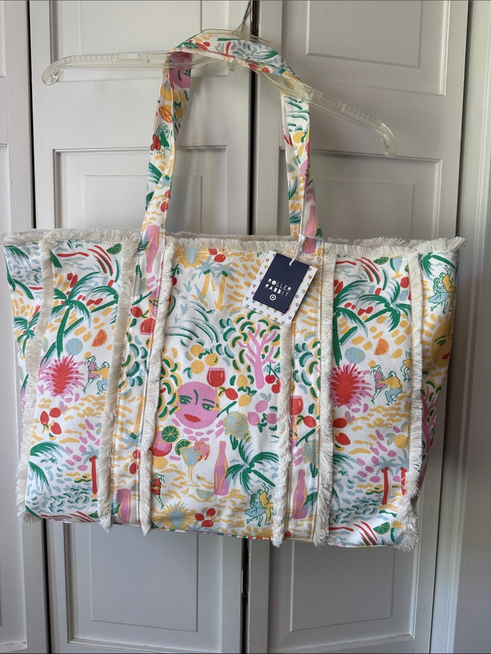 Roller Rabbit for Target Tropical Floral Canvas Tote nwt